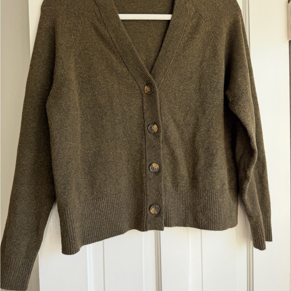 Faherty Olive Green Cardigan